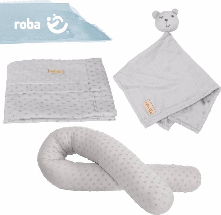 Actual product image Roba Gift set baby cuddle and play Lil Planet gray
