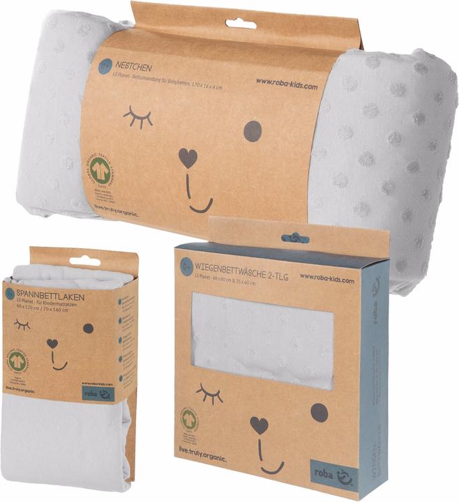 Produktbild Roba Geschenkset BIO-Jersey Schlafen gross Lil Planet grau