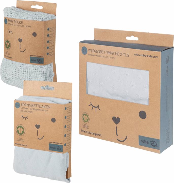 Immagine prodotto Roba Set regalo BIO Jersey Sleeping Small Lil Planet turchese (80 x 80 cm, 35 x 40 cm)