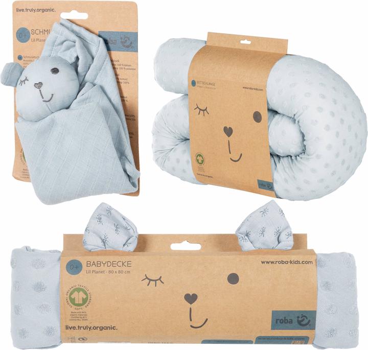 Image du produit Roba Set cadeau bébé câlin et jeu Lil Planet turquoise