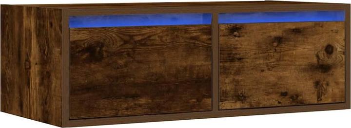 Actual product image VidaXL TV cabinet with LED lights smoked oak 75x35.5x25 cm HiFi cabinet