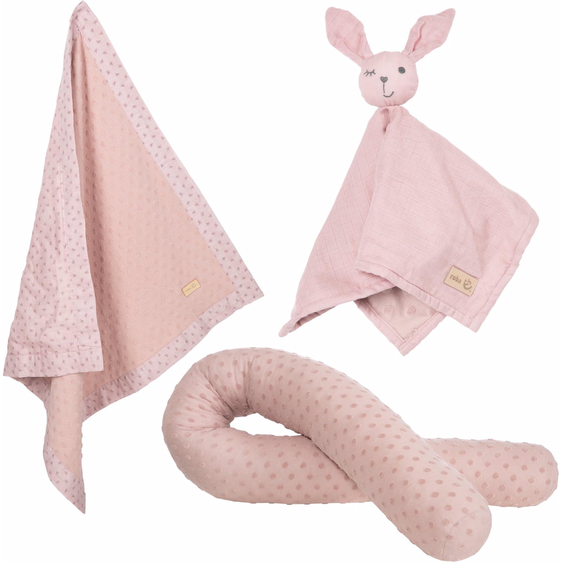 Roba, Knuffeldoekje, Geschenkset Baby Knuffelen en Spelen Lil Planet roze