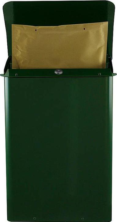 Immagine prodotto ReinigungsBerater Cassetta per le lettere a muro 29 cm verde Cassetta per le lettere in metallo testato al fuoco
