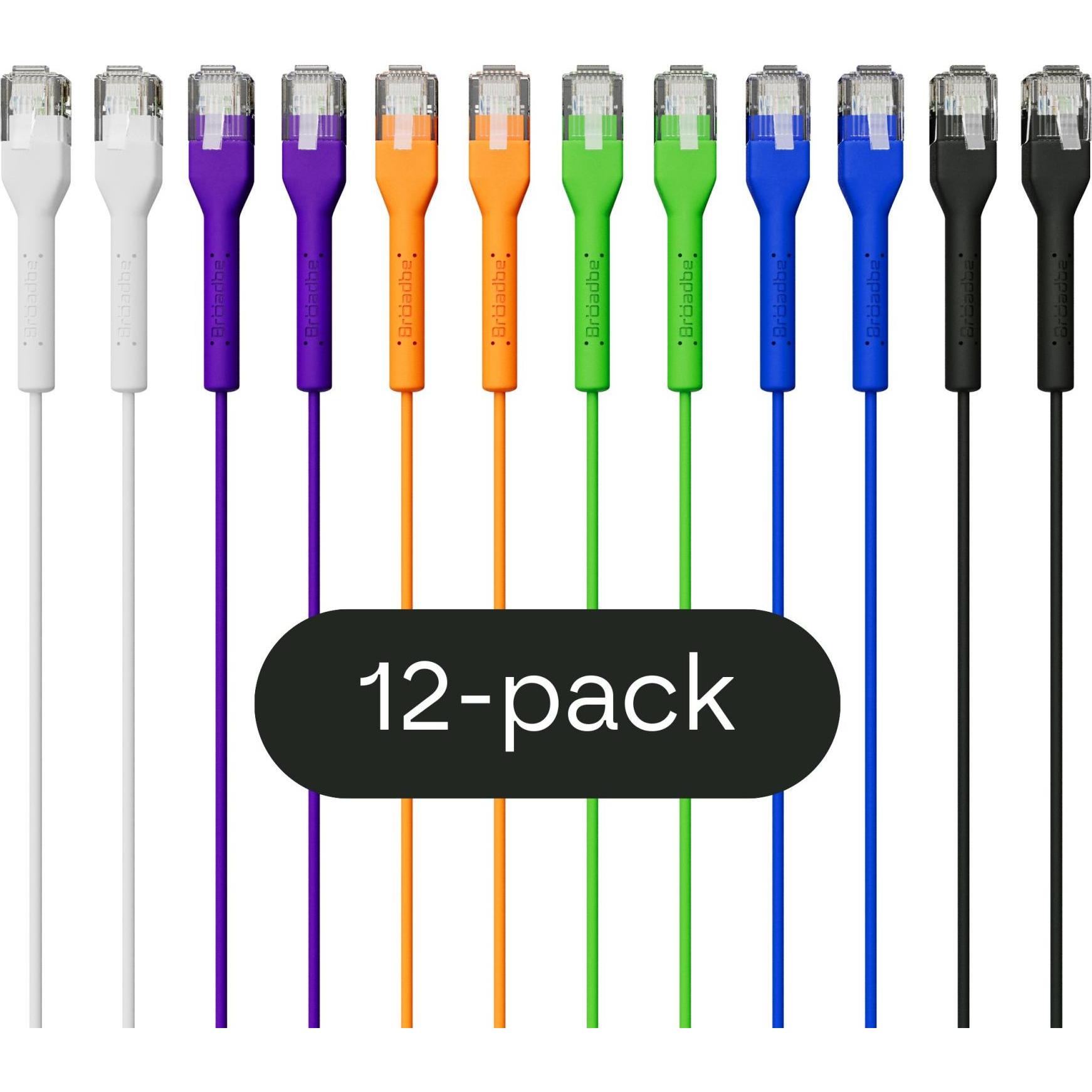 Broadbe Slim Patch Cable 5G Multicolor 2m 12-pack Cable-Patch-Cat6-MX-2M-Slim-12 (CAT6, 2 m), Cavo di rete