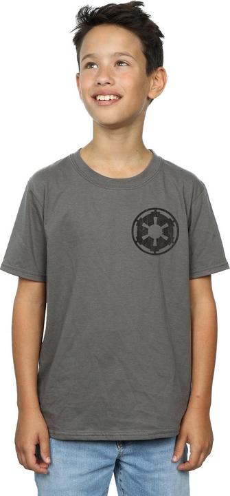 Produktbild Star Wars The Mandalorian Galactic Empire Insignia Breast Print TShirt Jungen (152, 158)