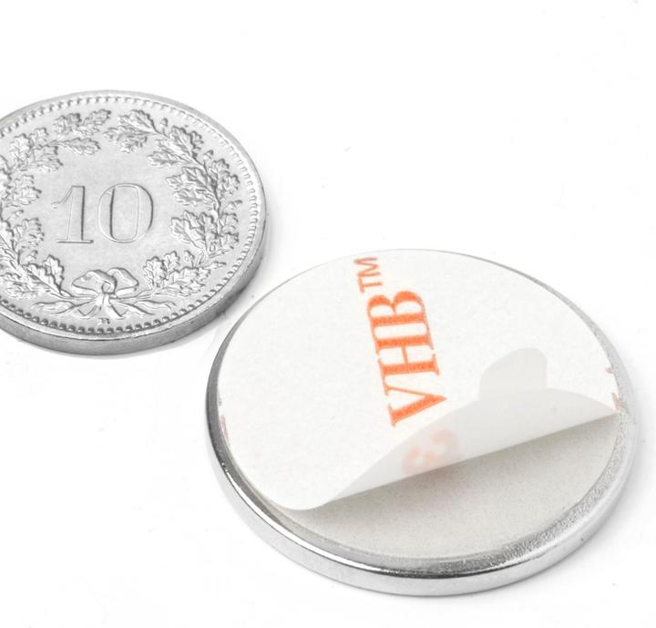 Supermagnete Aimant de retenue 10 x 25 mm, autocollant (10 x)