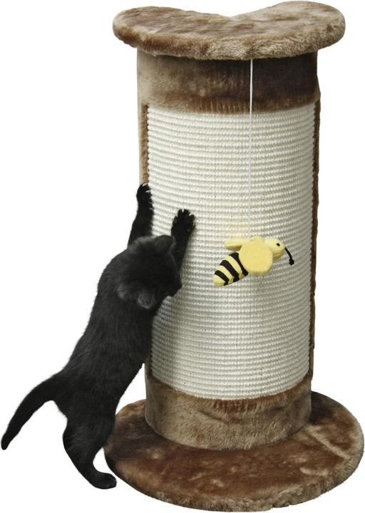 Produktbild Kerbl Kratzsäule CORNER braun, 58cm mit Biene am Band (58 cm, Braun)