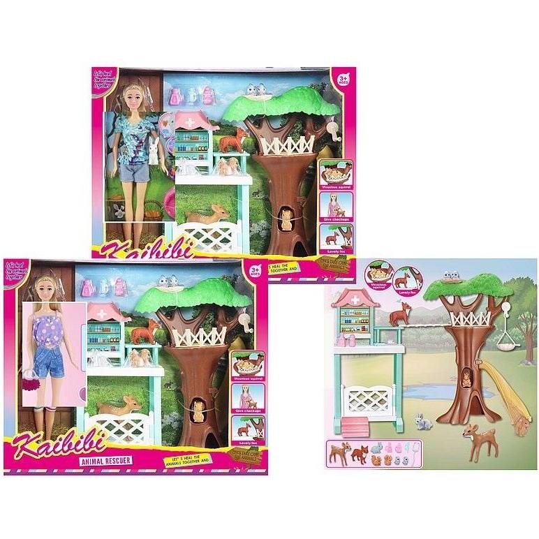 No Name Lalka weterynarz ze zwierzętami 29cm