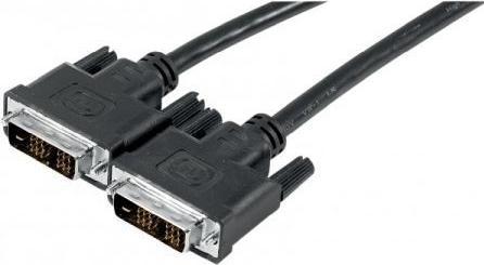 Exertis Connect DVI monitor cable, single link, 18+1pin DVI-D St./St., 1.0 m For connecting monitors and projectors (1 m, DVI)