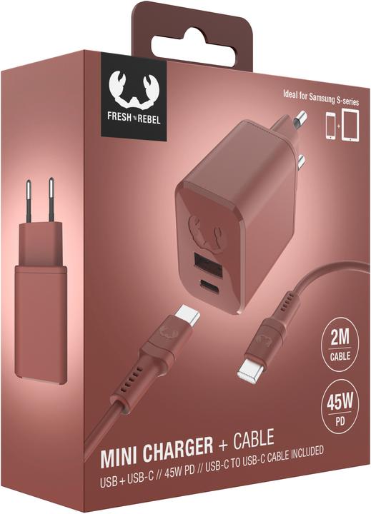 Produktbild Fresh'N Rebel Mini Ladegerät USB A + USB C + Kabel (45 W)