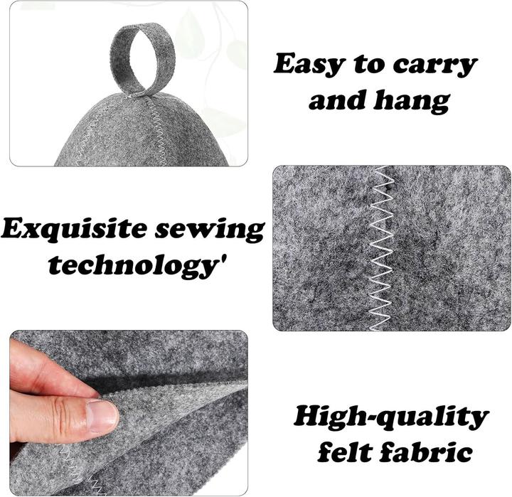 Produktbild Nikko Saunahut Badehut aus Wollfilz, Banja grau