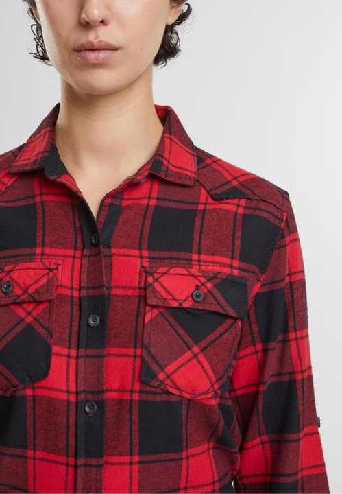 Produktbild Brandit Damen Lucy Langarm-Shirt Grösse M Farbe Rot/Schwarz (M)