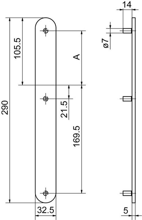 Produktbild Glutz Schutzt+AMMAvA-rschild aussen 52150/52152 glide/easyfix+AMIArg- (Türschildgarnitur)
