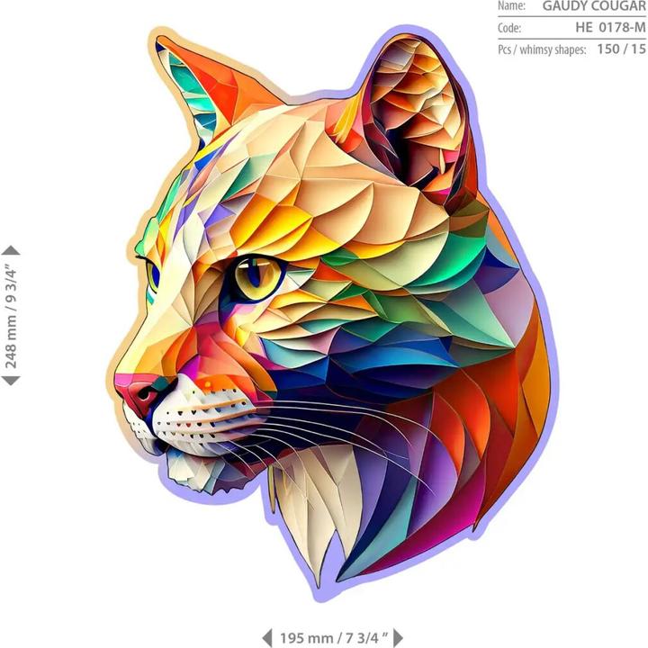 Actual product image WoodenCity Puzzle Wood M Gaudy Cougar (150 pieces)