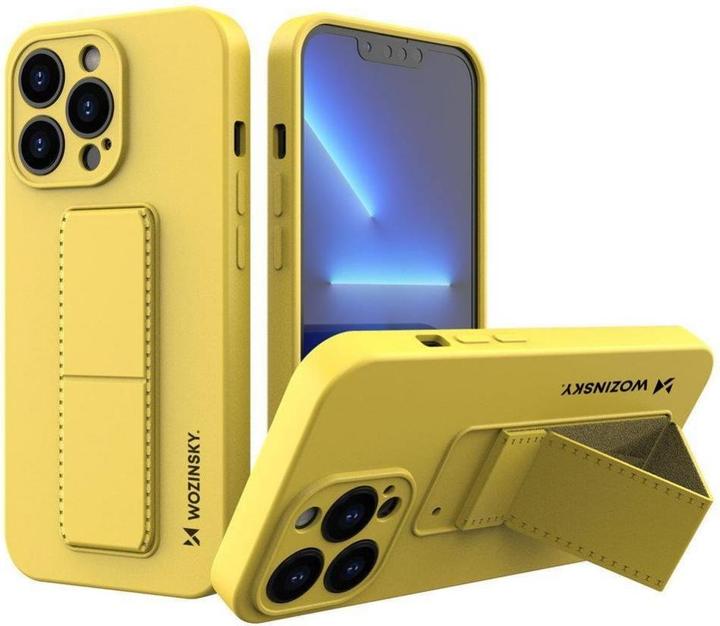 Produktbild Wozinsky Kickstand Case silicone case with stand for iPhone 13 mini yellow (Apple iPhone 13 mini)