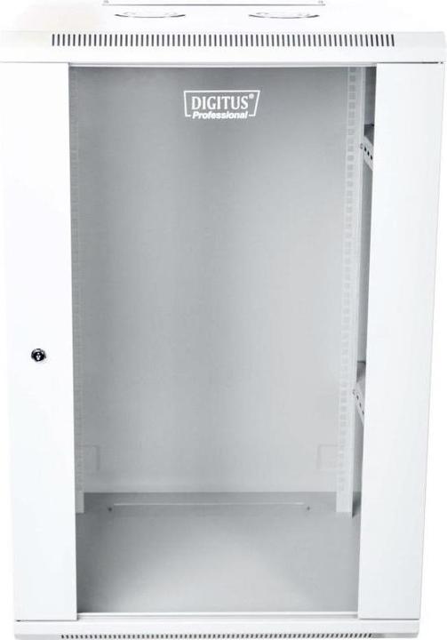 Immagine prodotto Digitus Armadio di rete a parete 19 21U rack 600x600 porta vetro grigio indiviso piegato 60kg (21 HE, Rack da 19 pollici)