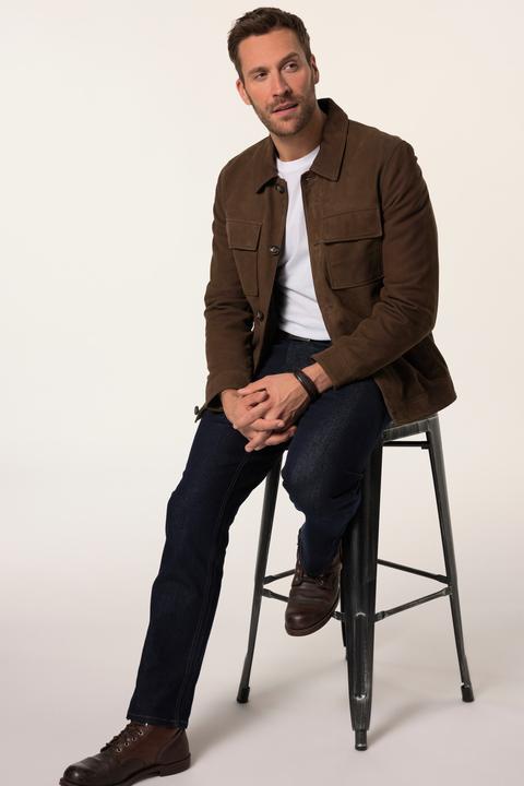 Immagine prodotto JP1880 Giacca in pelle nabuk d'agnello con collo da camicia, fino alla tg. 7XL (6XL)