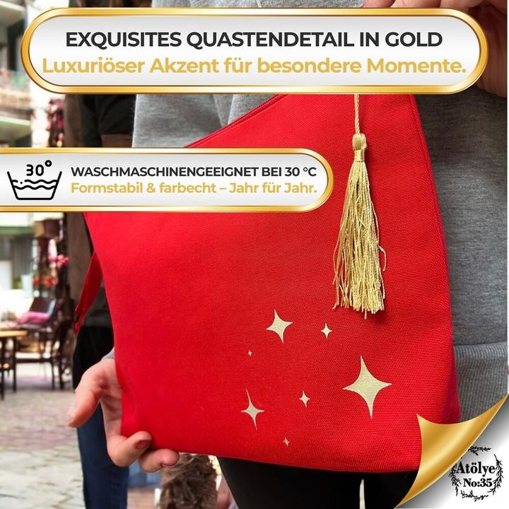 Immagine prodotto Atölye No:35 Kulturtasche Damen, Kosmetiktasche Rot, 32x24 cm