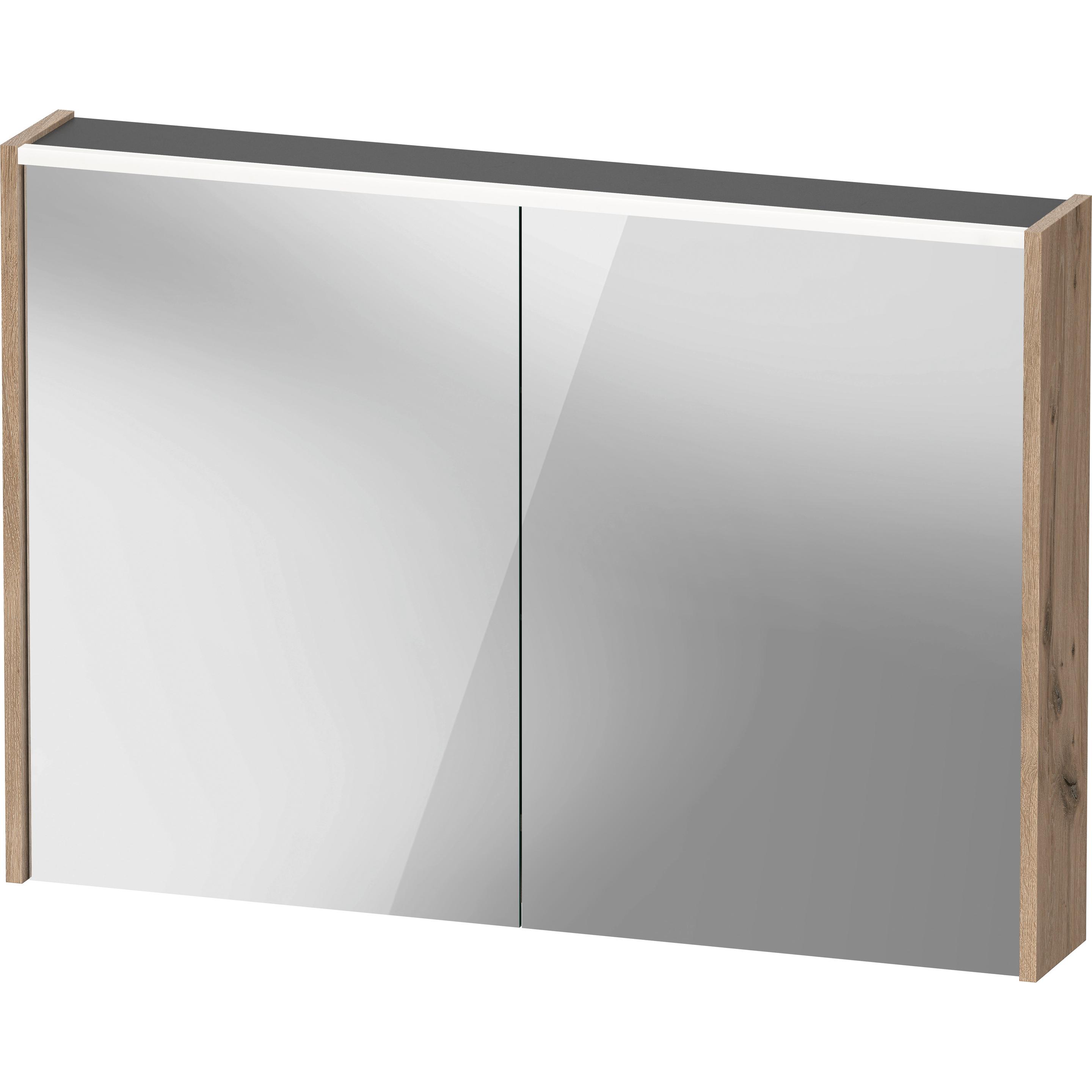 Duravit, Spiegelschrank, D-Code Spiegelschrank, Steckdose Typ F (EU, DE), 2 Türen, LED-Lichtfeld oben, 1000x700mm, 7