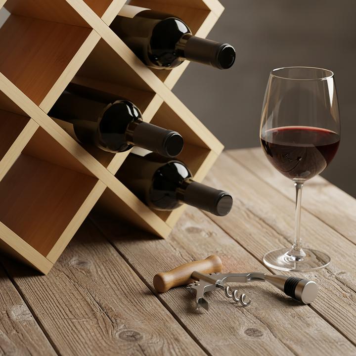 Actual product image Relaxdays winerack (8 bottles, 42.50 x 43 x 29 cm)