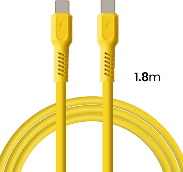 Actual product image Forever COLORUM cable USB-C - USB-C 1,8m 3A CK60-CC-05 xYellow (1.80 m, USB 3.2 Gen 1, 60 W)
