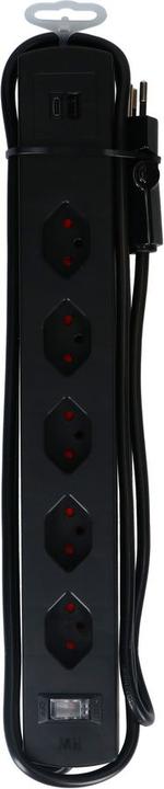 Produktbild Max Hauri Safety Line 90° mit Schalter (5 x, Typ 13, USB-C, USB-A, 2 m)
