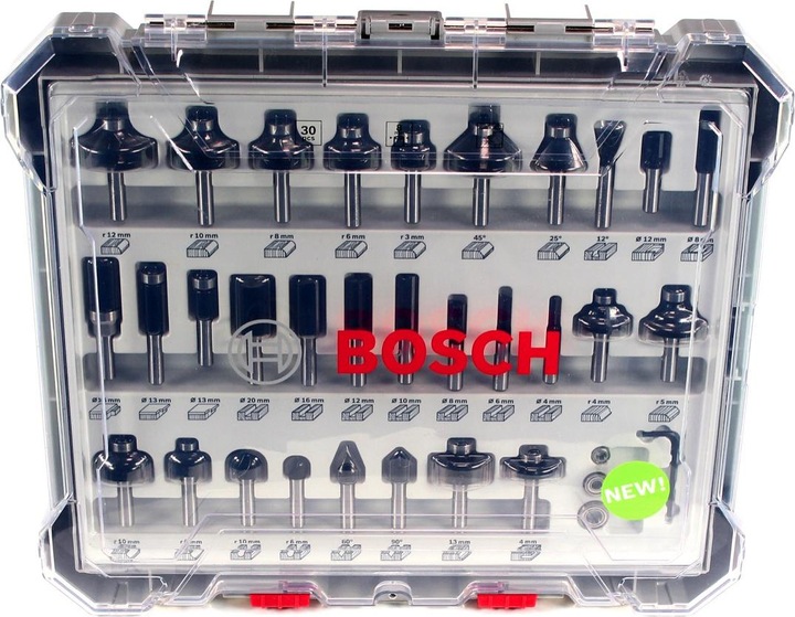 Produktbild Bosch Professional Zubehör 30-teiliges Fräser-Set, 8-mm-Schaft für Handfräsen
