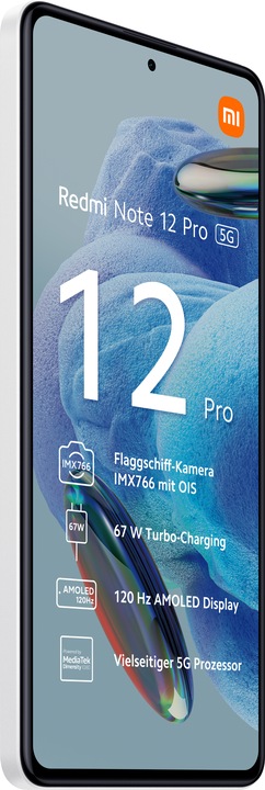 Produktbild Xiaomi Redmi Note 12 Pro 5G (8GB) (128 GB, Polar White, 6.67", Dual SIM, 50 Mpx, 5G)