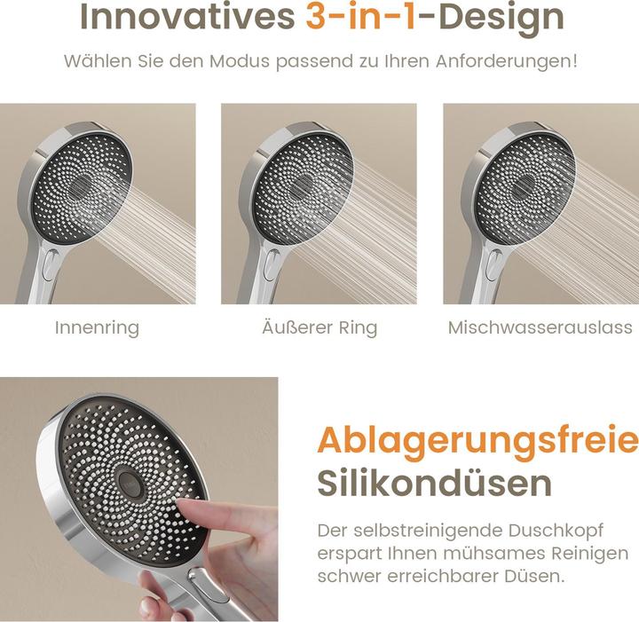 Immagine prodotto Emke Sistema doccia con termostatico miscelatore doccia cromato set completo doccia a pioggia con