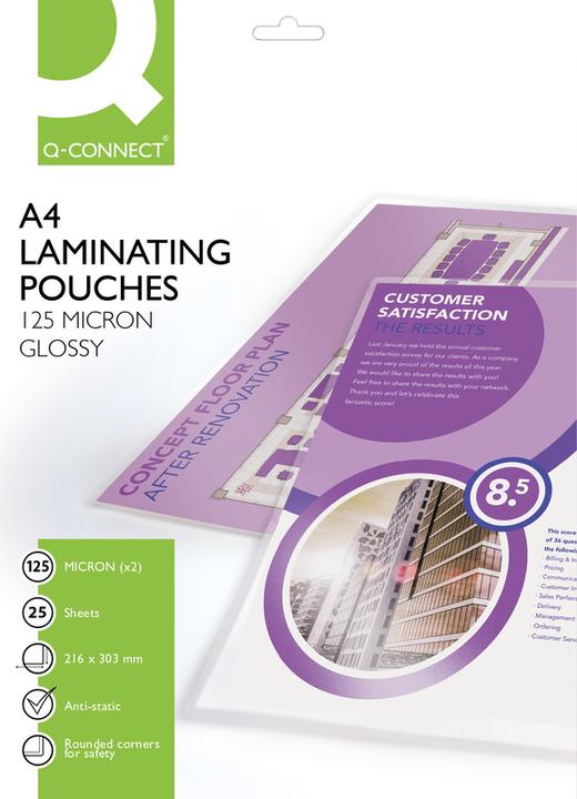 Actual product image Q-Connect Laminating films glossy (A4, 25 pcs., 125 µm)