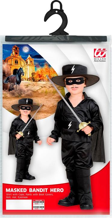 Produktbild Widmann Maskierter Held/Bandit Kostüm, 98 cm / 1-2 Years (98)
