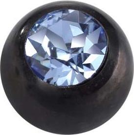 Produktbild Bijouteria Piercingverschluss (Chirurgenstahl 316L, PVD Beschichtung (schwarz), Premium Kristall)