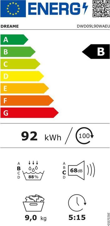 Energie-Label Dreame Wäschetrockner L9 (9 kg, Links)