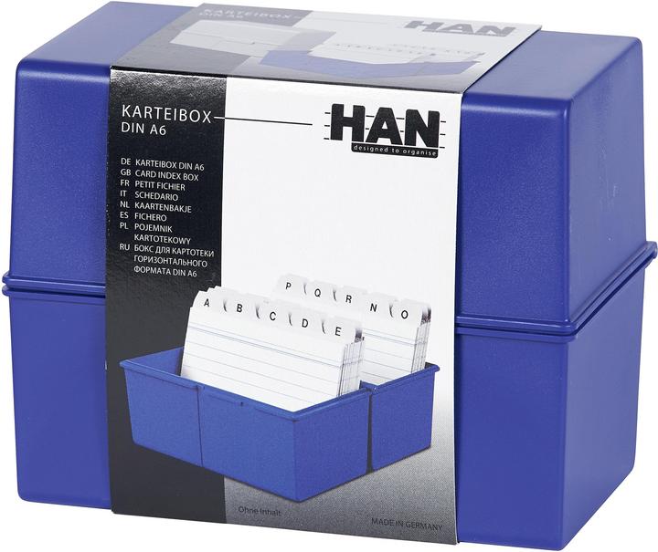 Han Karteibox DIN A6 quer blau