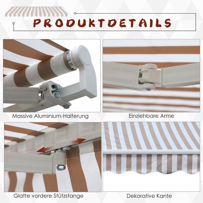 Image du produit Swisshandel24 Store avec manivelle, store banne, protection solaire, montage mural, balcon, montagnes en (2.45 m)