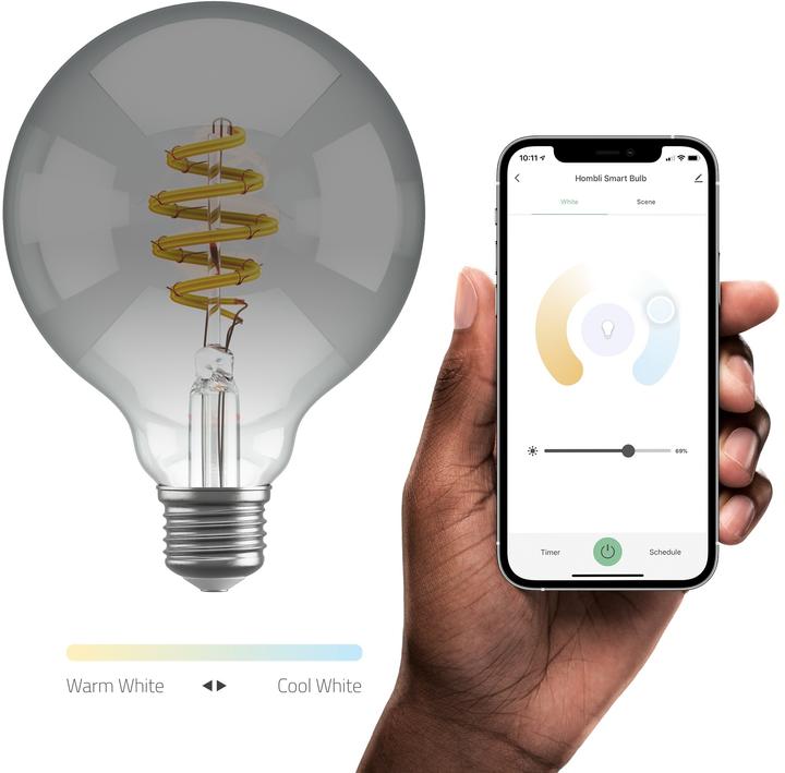 Actual product image Hombli Smokey (E27, 5.50 W, 60 lm, 1 x, G)