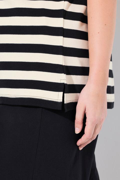 Produktbild Ulla Popken T-Shirt, Ringel, V-Ausschnitt, Halbarm (46, 48)