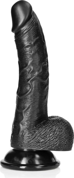 Actual product image RealRock Curved Realistic Dildo with Balls and Suction Cup - 7"/ 18 cm