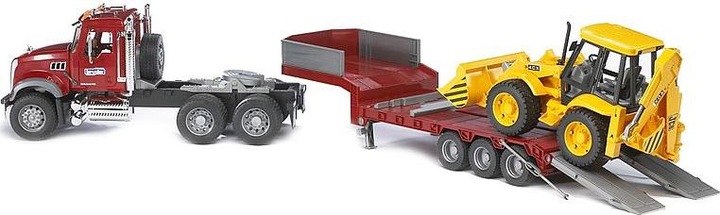 Produktbild Bruder Mack Granite LKW mit Tieflader und Bagger