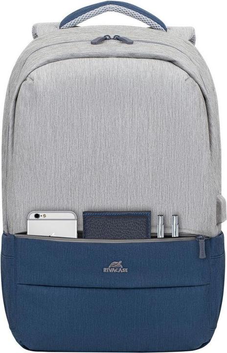 Actual product image Rivacase 7567 Grey Dark Blue Notebook Backpack up to 17.3"