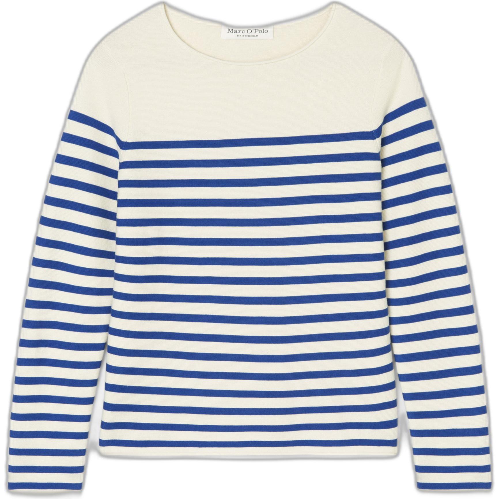 Marc O'Polo, Damen, Pullover, Streifen Boot-Ausschnitt Pullover Damen, Mehrfarbig, (S)