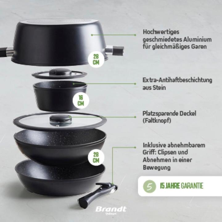 Productafbeelding Evok Qulinart by Brandt 194-025 Topf-Set 5teilig (Koekenpan, Aluminium)