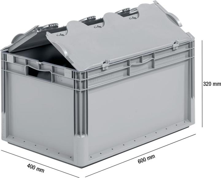 Image du produit Schäfer Shop Bac léger Euro Box ELB 6220, en PP, capacité 43,7 L, avec couvercle (40 cm, 64 l, 1x)