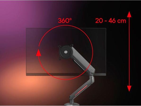 Produktbild One for All Monitor Halterung Experience RGB Single schwarz (Tisch, 45", 14 kg)