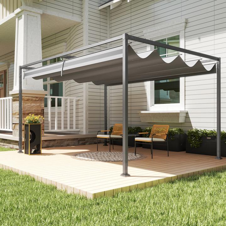 Immagine prodotto Outsunny Pergola Stahl, Polyester Dunkelgrau (400 cm, 300 cm)