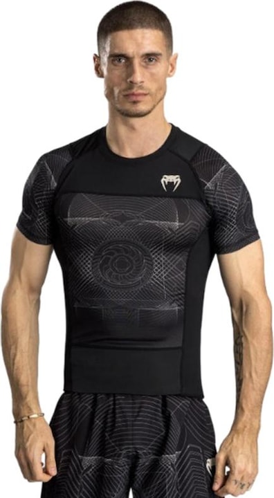 Produktbild Venum G-Fit Air Short Sleeve Rashguard Deep Black Desert Sand (L)