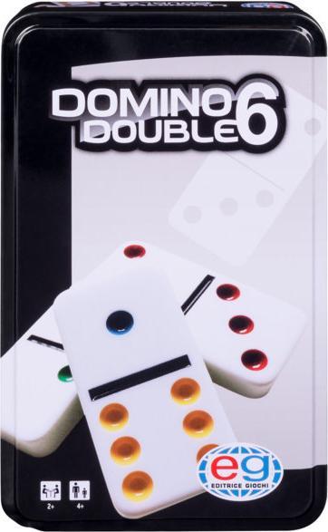 Spin Master 6037243 EG classici Domino da viaggio, in confezione metallo (Deutsch)