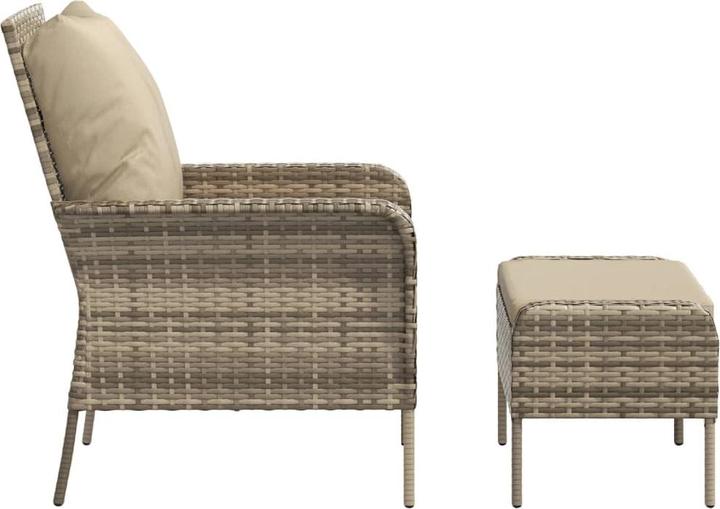 Actual product image vidaXL Gartenstuhl mit Fusshocker