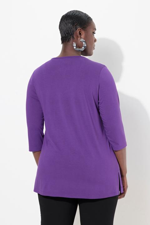 Produktbild Ulla Popken Shirt, tiefer Rundhalsausschnitt, 3/4 Arm (58)