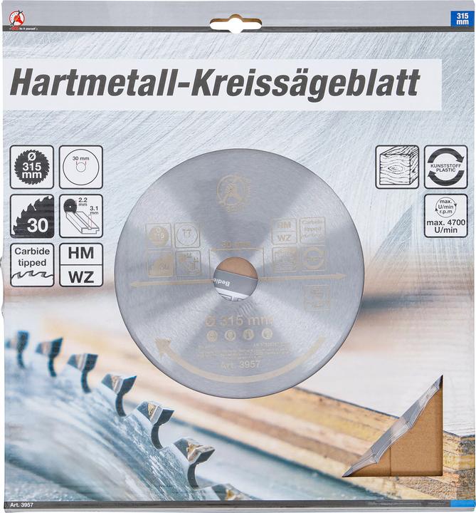 Produktbild BGS Hartmetall-Kreissägeblatt Ø 315 x 30 x 3,0 mm 30 Zähne
